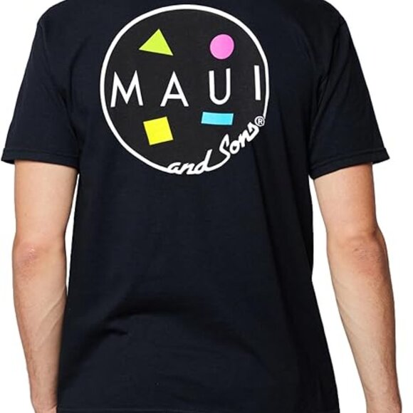 Maui & Sons Men's T-Shirt, Classic Cookie Logo Design - Crewneck Short Sleeve T - Picture 2 of 2